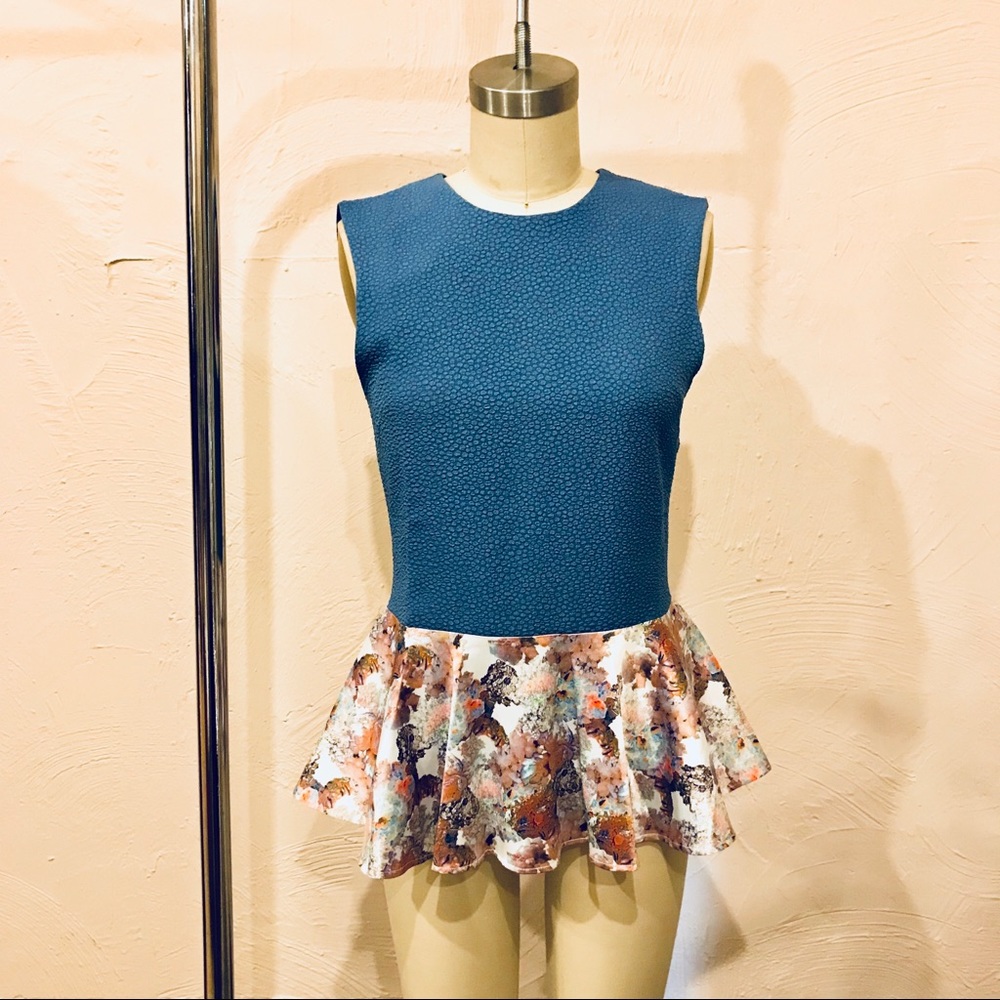 Fabulous Abstract Print Peplum Top